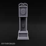 Scroll-Crowned Pendulum-Faced Grandfather Clock Miniature for Dungeons and Dragons, Pathfinder or other TTRPGs