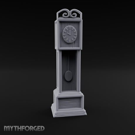 Scroll-Crowned Pendulum-Faced Grandfather Clock Miniature for Dungeons and Dragons, Pathfinder or other TTRPGs