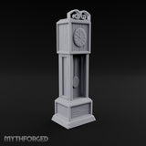 Scroll-Crowned Pendulum-Faced Grandfather Clock Miniature for Dungeons and Dragons, Pathfinder or other TTRPGs