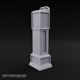 Scroll-Crowned Pendulum-Faced Grandfather Clock Miniature for Dungeons and Dragons, Pathfinder or other TTRPGs
