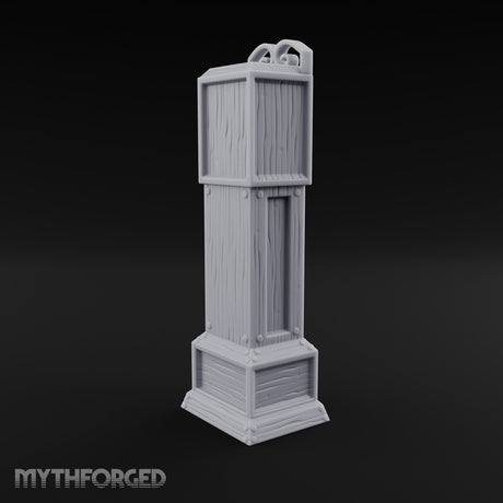 Scroll-Crowned Pendulum-Faced Grandfather Clock Miniature for Dungeons and Dragons, Pathfinder or other TTRPGs