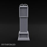 Scroll-Crowned Pendulum-Faced Grandfather Clock Miniature for Dungeons and Dragons, Pathfinder or other TTRPGs