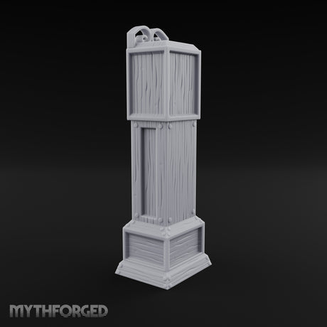 Scroll-Crowned Pendulum-Faced Grandfather Clock Miniature for Dungeons and Dragons, Pathfinder or other TTRPGs
