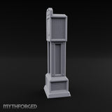 Scroll-Crowned Pendulum-Faced Grandfather Clock Miniature for Dungeons and Dragons, Pathfinder or other TTRPGs