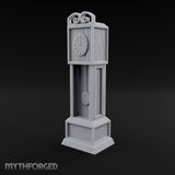Scroll-Crowned Pendulum-Faced Grandfather Clock Miniature for Dungeons and Dragons, Pathfinder or other TTRPGs