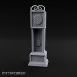 Scroll-Crowned Pendulum-Faced Grandfather Clock Miniature for Dungeons and Dragons, Pathfinder or other TTRPGs