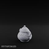 Scroll-Etched Knob-Lidded Decorative Ceramic Urn gallery 2