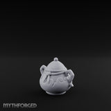 Scroll-Etched Knob-Lidded Decorative Ceramic Urn gallery 6