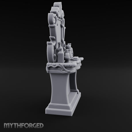 Scroll-Framed Potion-Scattered Noble Vanity Dresser Miniature for Dungeons and Dragons, Pathfinder or other TTRPGs