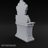 Scroll-Framed Potion-Scattered Noble Vanity Dresser Miniature for Dungeons and Dragons, Pathfinder or other TTRPGs