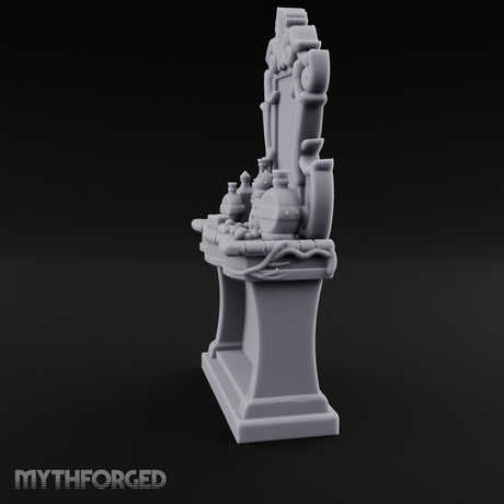 Scroll-Framed Potion-Scattered Noble Vanity Dresser Miniature for Dungeons and Dragons, Pathfinder or other TTRPGs