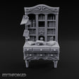 Scroll-Pinned Fleur-Carved Scholar's Bureau Bookcase