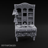 Scroll-Pinned Fleur-Carved Scholar's Bureau Bookcase gallery 1