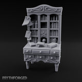 Scroll-Pinned Fleur-Carved Scholar's Bureau Bookcase gallery 9