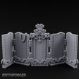 Scroll-Topped Bead-Draped Noble Folding Screen Miniature for Dungeons and Dragons, Pathfinder or other TTRPGs