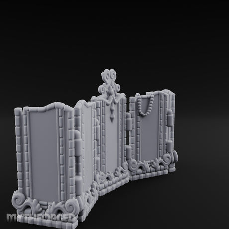 Scroll-Topped Bead-Draped Noble Folding Screen Miniature for Dungeons and Dragons, Pathfinder or other TTRPGs