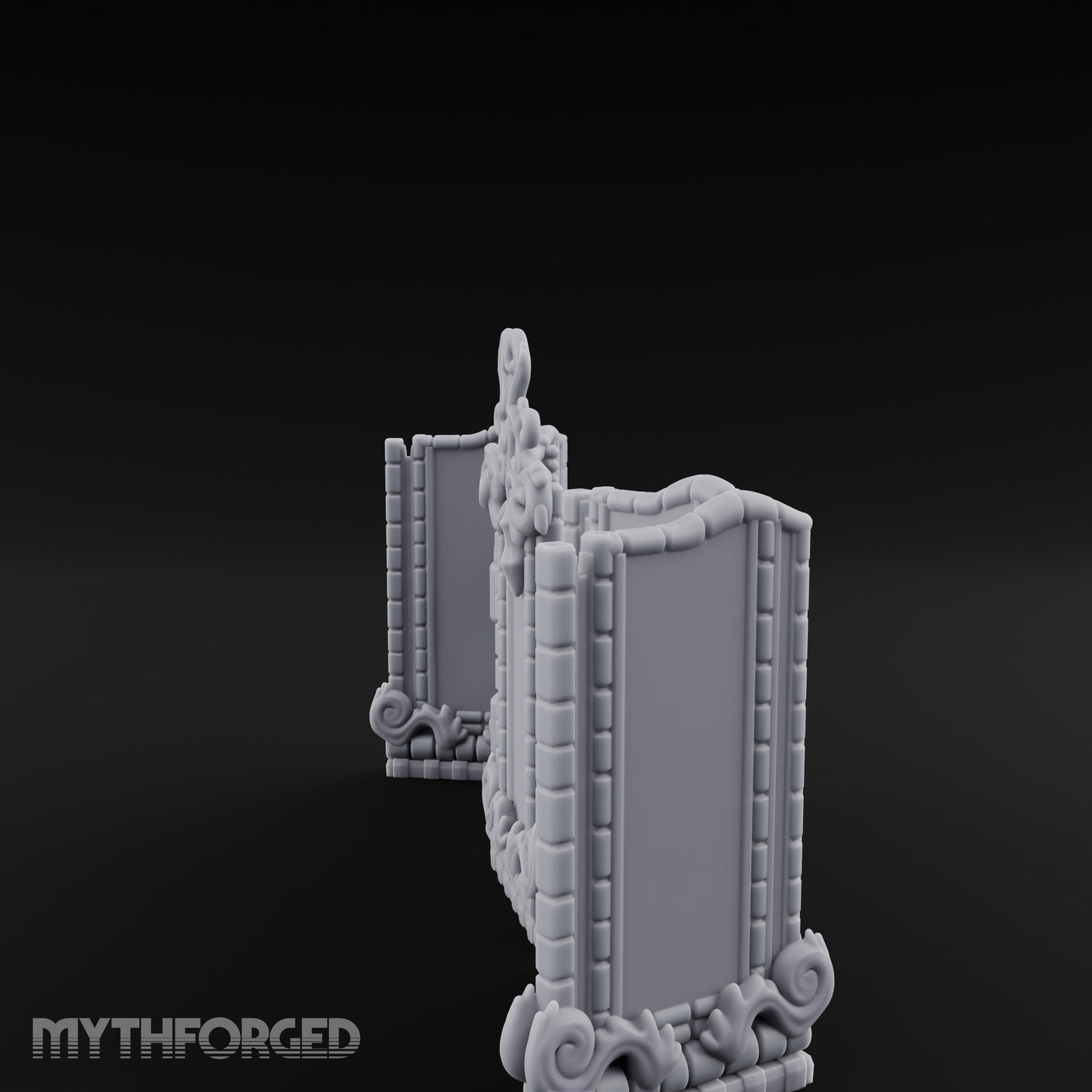 Scroll-Topped Bead-Draped Noble Folding Screen Miniature for Dungeons and Dragons, Pathfinder or other TTRPGs