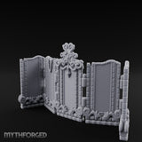 Scroll-Topped Bead-Draped Noble Folding Screen Miniature for Dungeons and Dragons, Pathfinder or other TTRPGs