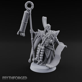 Scroll Unfurling Human Thunder Mage Miniature for Dungeons and Dragons, Pathfinder or other TTRPGs
