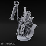 Scroll Unfurling Human Thunder Mage Miniature for Dungeons and Dragons, Pathfinder or other TTRPGs