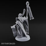 Scroll Unfurling Human Thunder Mage Miniature for Dungeons and Dragons, Pathfinder or other TTRPGs