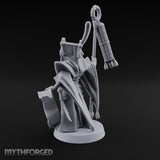 Scroll Unfurling Human Thunder Mage Miniature for Dungeons and Dragons, Pathfinder or other TTRPGs