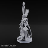 Scroll Unfurling Human Thunder Mage Miniature for Dungeons and Dragons, Pathfinder or other TTRPGs