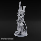Scroll Unfurling Human Thunder Mage Miniature for Dungeons and Dragons, Pathfinder or other TTRPGs