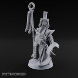 Scroll Unfurling Human Thunder Mage Miniature for Dungeons and Dragons, Pathfinder or other TTRPGs