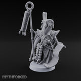 Scroll Unfurling Human Thunder Mage Miniature for Dungeons and Dragons, Pathfinder or other TTRPGs