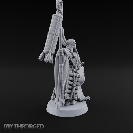 Scroll Unfurling Human Thunder Mage Miniature for Dungeons and Dragons, Pathfinder or other TTRPGs