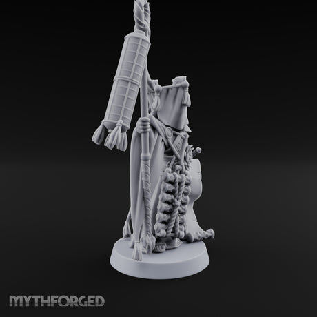 Scroll Unfurling Human Thunder Mage Miniature for Dungeons and Dragons, Pathfinder or other TTRPGs