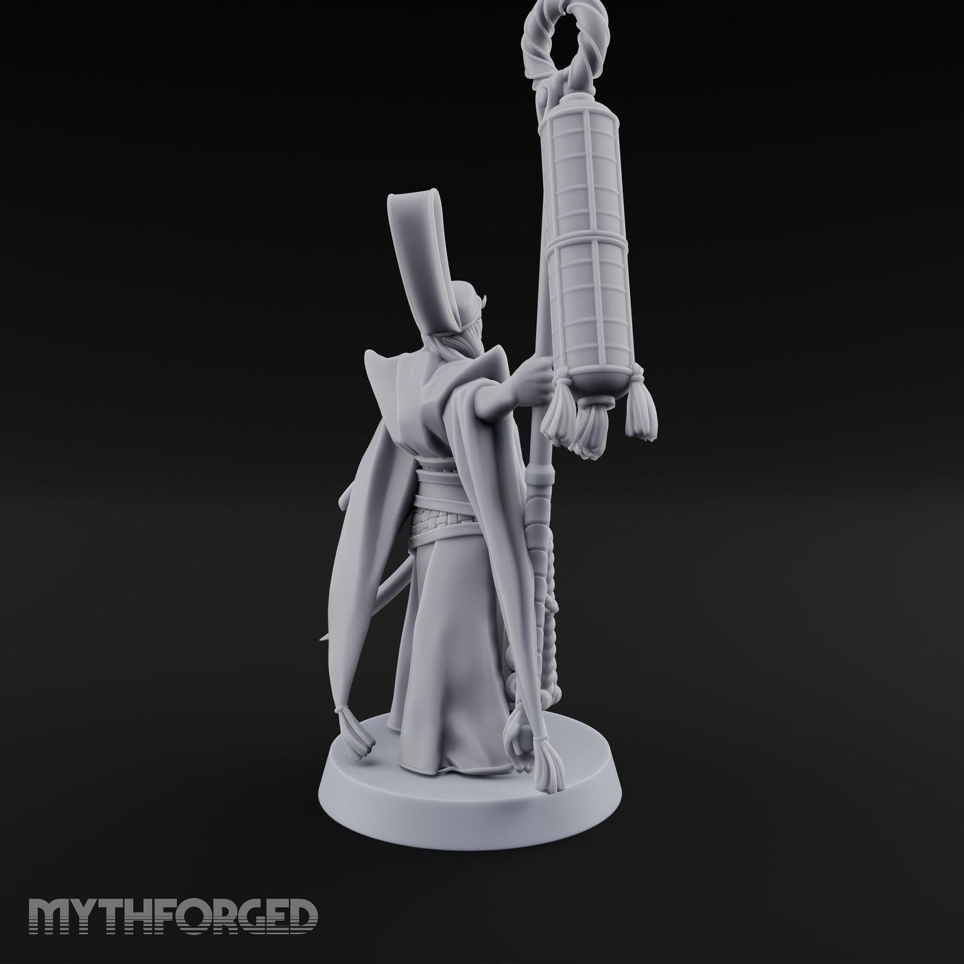 Scroll Unfurling Human Thunder Mage Miniature for Dungeons and Dragons, Pathfinder or other TTRPGs