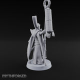 Scroll Unfurling Human Thunder Mage Miniature for Dungeons and Dragons, Pathfinder or other TTRPGs