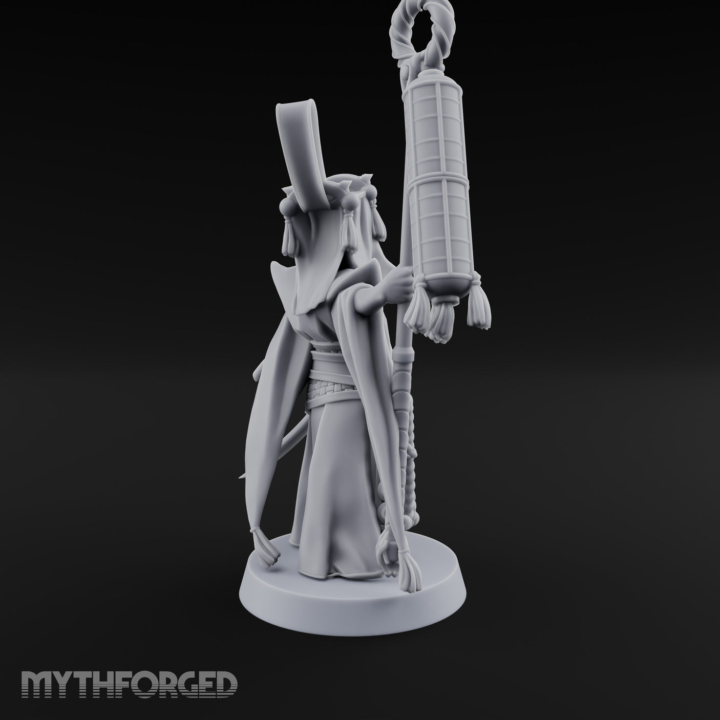 Scroll Unfurling Human Thunder Mage Miniature for Dungeons and Dragons, Pathfinder or other TTRPGs