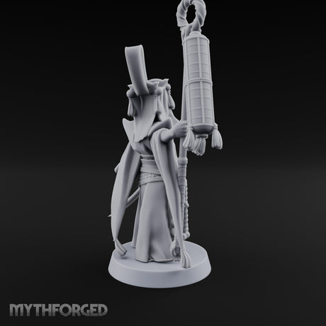 Scroll Unfurling Human Thunder Mage Miniature for Dungeons and Dragons, Pathfinder or other TTRPGs