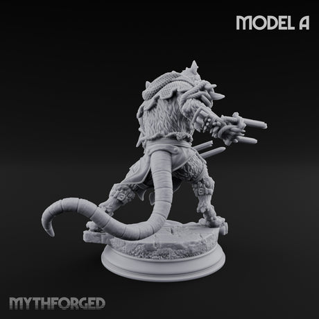 Scurrying Blade Wielding Ratfolk Warrior A Miniature for Dungeons and Dragons, Pathfinder or other TTRPGs