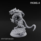 Scurrying Blade Wielding Ratfolk Warrior A Miniature for Dungeons and Dragons, Pathfinder or other TTRPGs