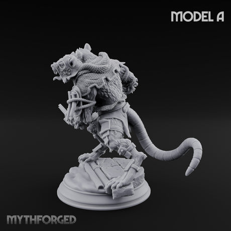Scurrying Blade Wielding Ratfolk Warrior A Miniature for Dungeons and Dragons, Pathfinder or other TTRPGs
