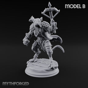 Scurrying Blade Wielding Ratfolk Warrior B Miniature for Dungeons and Dragons, Pathfinder or other TTRPGs