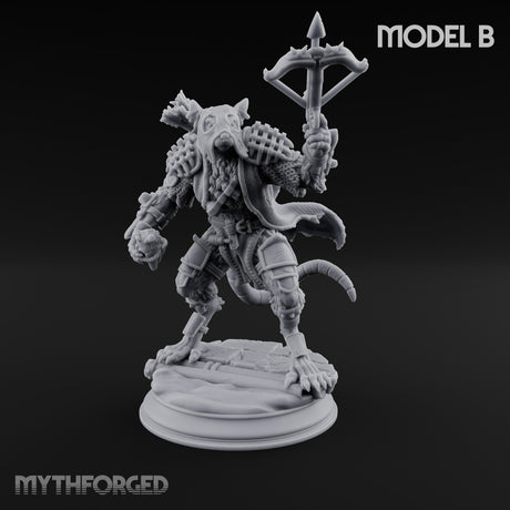 Scurrying Blade Wielding Ratfolk Warrior B Miniature for Dungeons and Dragons, Pathfinder or other TTRPGs