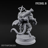 Scurrying Blade Wielding Ratfolk Warrior B Miniature for Dungeons and Dragons, Pathfinder or other TTRPGs