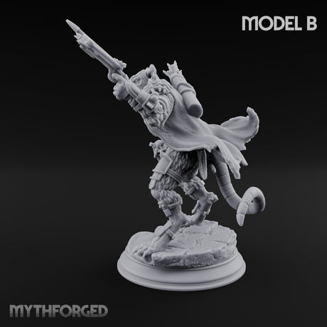 Scurrying Blade Wielding Ratfolk Warrior B Miniature for Dungeons and Dragons, Pathfinder or other TTRPGs