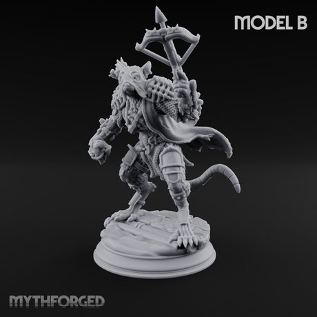 Scurrying Blade Wielding Ratfolk Warrior B Miniature for Dungeons and Dragons, Pathfinder or other TTRPGs