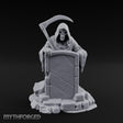 Scythe-Bearing Shroud-Draped Grim Reaper Gravestone Miniature for Dungeons and Dragons, Pathfinder or other TTRPGs