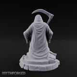 Scythe-Bearing Shroud-Draped Grim Reaper Gravestone Miniature for Dungeons and Dragons, Pathfinder or other TTRPGs