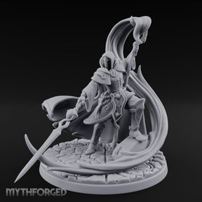 Scythe Dragging Banner Raising Warforged Pilgrim Miniature for Dungeons and Dragons, Pathfinder or other TTRPGs