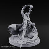 Scythe Dragging Banner Raising Warforged Pilgrim Miniature for Dungeons and Dragons, Pathfinder or other TTRPGs