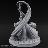 Scythe Dragging Banner Raising Warforged Pilgrim Miniature for Dungeons and Dragons, Pathfinder or other TTRPGs
