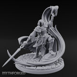 Scythe Dragging Banner Raising Warforged Pilgrim Miniature for Dungeons and Dragons, Pathfinder or other TTRPGs